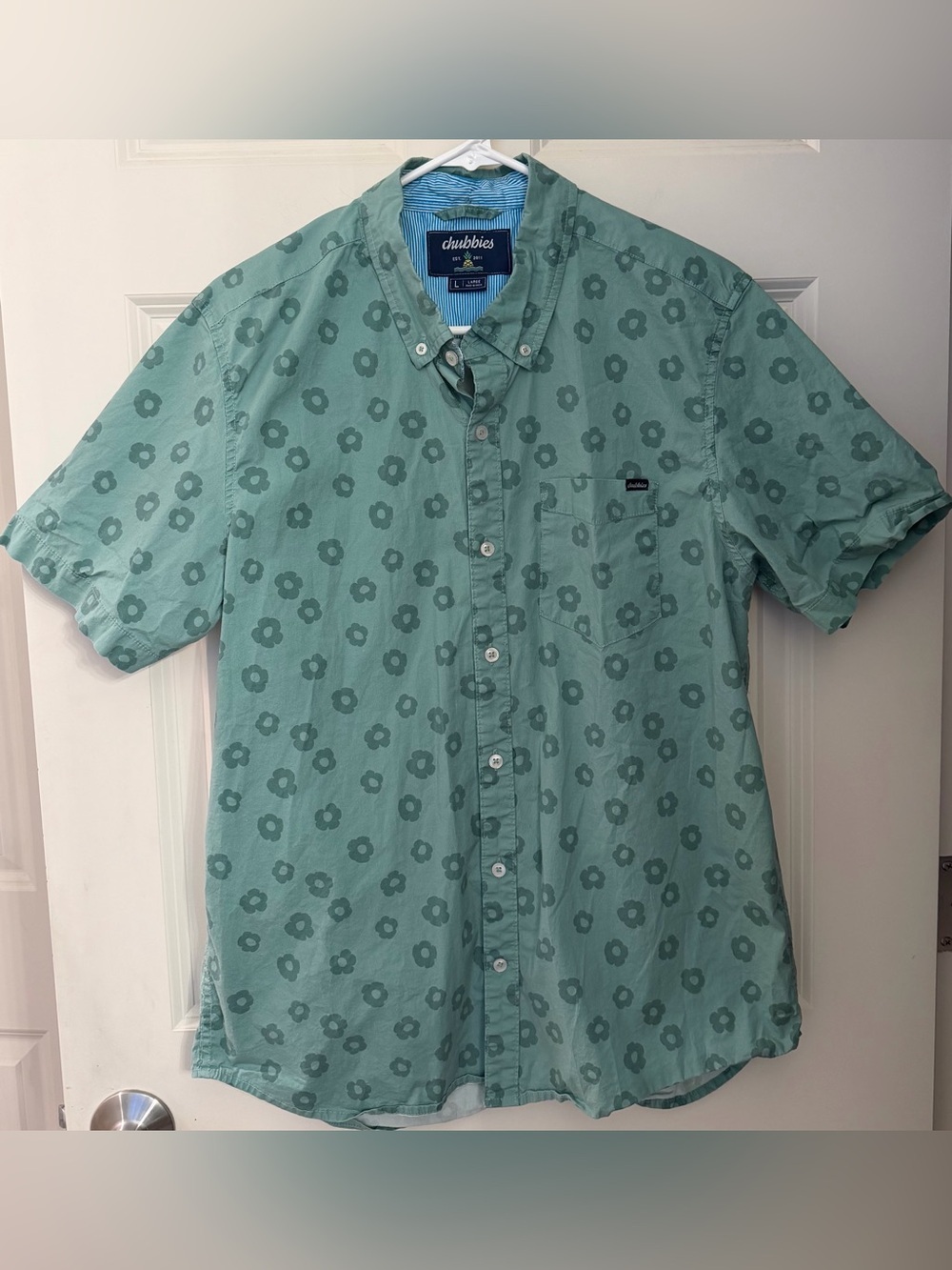 Chubbies Stretch Cotton Regular Fit in Green Floral Print, Size L